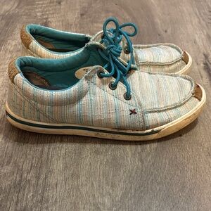 Ariat Striped Casual Shoes with Teal Laces